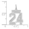 Black Bow Jewelry 14k White Gold, Jersey Collection, Small Number 24 Pendant - 4 of 4