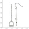 Black Bow Jewelry Polished Saddle Stirrup Chain Dangle Earrings in Sterling Silver - 4 of 4