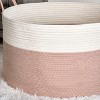 Zita Round Resin Woven Wicker Multi-Use Storage Basket with Handles - 18" x 18" x 15.7" - White-Gray - For Towel - 2 of 4