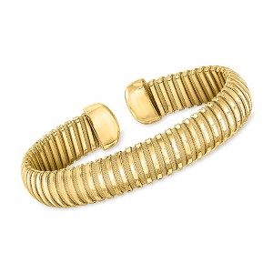Ross-Simons Italian 14kt Yellow Gold-Plated Tubogas Cuff Bracelet - 1 of 3