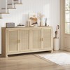 Buffet Cabinet, 60" Rattan Farmhouse Storage Sideboard with 4 Doors - Adjustable Shelves for Dining Room Living Room Entryway - 4 of 4