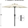 Maggift 7.5 ft Patio Umbrella with Crank Handle and UV Protection for Outdoor Use, Beige, 89.76"*89.76"*96.46" - 3 of 4