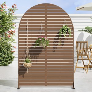 MAYEERTY 72*47 in Metal Outdoor Patio Privacy Screen Freestanding Room Divider Partition for Indoor, White - 1 of 4