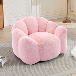 Okak Modern Bean Bag Accent Chair Barrel Chairs with Memory Foam,Small Leisure Chair Single Sofa for Living Room,Office,Apartment - 1 of 4