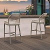 PURPLE LEAF 2 Pieces Bar Stools Patio Modern Rattan Barstools Aluminum Woven Tall Bar Chairs with Cushions for Outdoor Kitchen Island Garden - 3 of 4