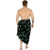 LA LEELA Men's Pareo Pirates Caribbean Pirate Skull Swim Trunks Swimwear Sarong Full Beach Wrap for Men One Size Crossbones, Scary Black - 3 of 4