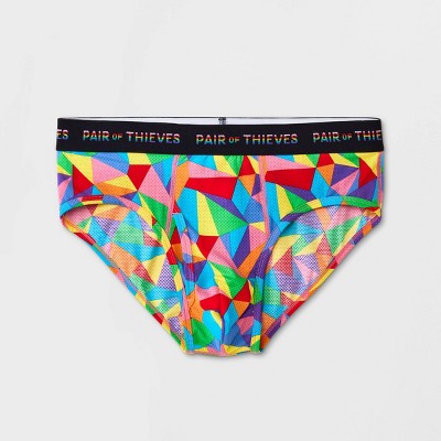 Pair Of Thieves Men's Rainbow Abstract Print Super Fit Briefs - Red