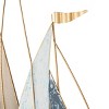 30"x52" Metal Sail Boat Wall Decor with Gold Wire Accents and Shimmer Details Blue - Olivia & May: Iron Craftsmanship, Coastal Art - 3 of 4