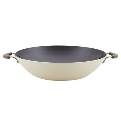 Rachael Ray Cook + Create 14" Nonstick Aluminum Wok Almond