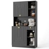 Gymojoy 70" Kitchen Pantry Cabinet with Countertop & Power Outlet & Adjustable Shelves for Home - 4 of 4