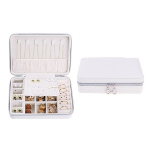 Unique Bargains Travel Small Portable PU Leather Storage Display Holder Jewelry Box for Women Girls Birthday Gifts - 1 of 4