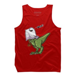Men's Design By Humans Halloween Ghost Dinosaur By whynot007 Tank Top - 1 of 3