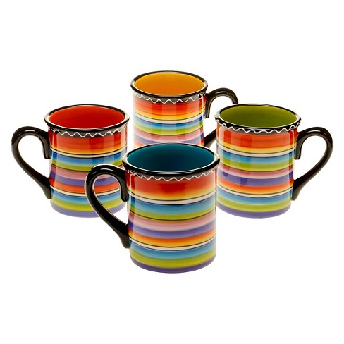 Bruntmor 16 Oz Coffee Mugs , Large Size Ceramic espresso cups, Set of 6,  Multicolor Pastel