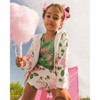 Deux par Deux Girl Printed French Terry Hoodie Cardigan Pink Flowers on White Background - 2 of 4