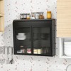 Bathroom Cabinet Wall Mounted, Metal Medicine Cabinet with 2 Doors, Wall Mounted Utility Cabinet for Bathroom Laundry Room Kitchen - 4 of 4