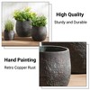 Wallowa Set of 3 Large Weathered Concrete Planters with Drainage Holes and Sealing Plug for Indoor and Outdoor Use - 4 of 4