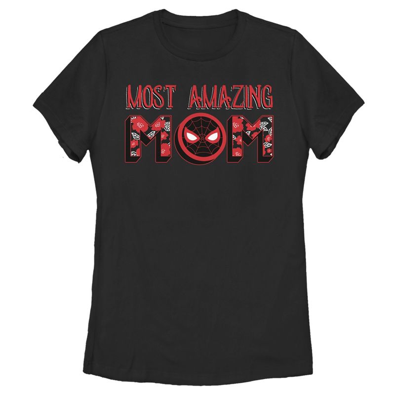 Women's Marvel Most Amazing Mom Spider-Man Badge T-Shirt, 1 of 5