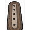 Earth Rugs Black Stars Oval Patch Rug, 2'x6', Braided Jute Runner with Primitive Americana Stars - 3 of 3