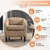 HOMEFUN Modern Corduroy Upholstered Accent Chair with Wooden Legs - 3 of 4