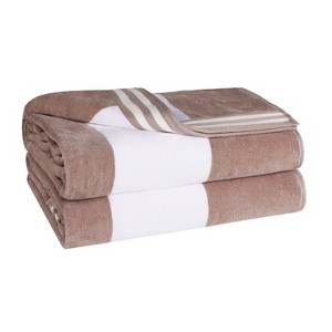 Cabana Stripe Oversized Cotton Beach Towel by Blue Nile Mills - 1 of 4