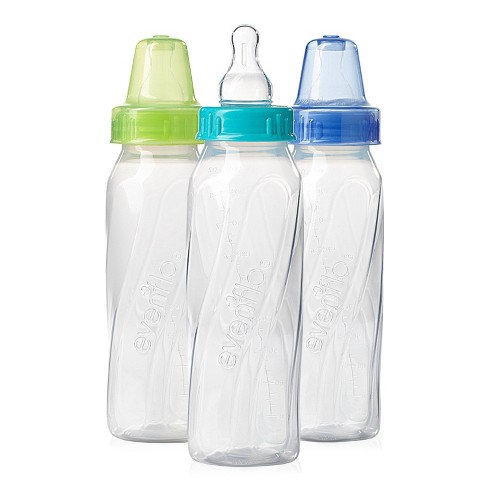Evenflo Feeding Classic Clear Plastic Baby Bottles - 8oz/3pk