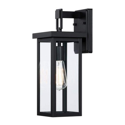 Matte Black Cuboid Outdoor Wall Light (2-Pack)
