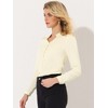 Allegra K Women's Elegant V Neck Work Office Button Up Shirt - 2 of 4