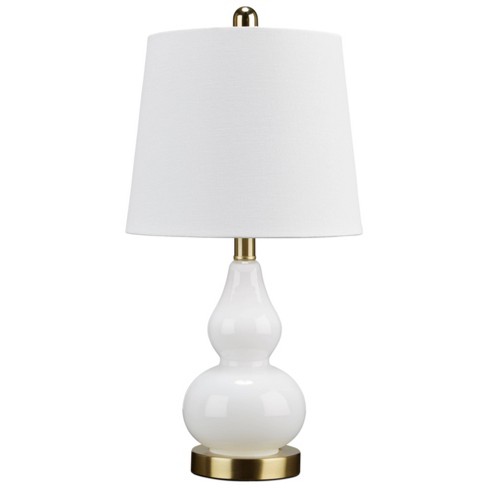 Makana Glass Table Lamp White/brass - Signature Design By Ashley