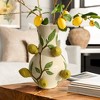 LuxenHome Ivory with Yellow Lemons Ceramic 13.8-Inch Tall Vase Multicolored - 2 of 4