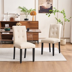 FERPIT Faux Leather Tufted Upholstered Dining Chairs Set of 2 - 1 of 4