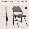 Whizmax Folding Chairs 4 Pack, Metal Foldable Chair with Cushion and Non-Slip Feet Pads, PU Party Chairs for Indoors and Outdoors, Dining Room - 3 of 4