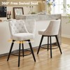 Coucheta Set of 2 Swivel Bar Stools with Back, 26" Counter Height Upholstered Stools with Wood Legs for Kitchen Island & Home Bar, Multiple Colors - 2 of 4