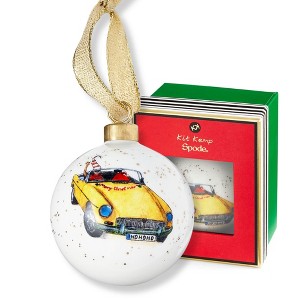 Kit Kemp by Spode Christmas Ornament, Doodles Cruising Bauble, Porcelain Handcrafted Festive Charm, Holiday Collectible Ornaments Whimsical Design - 1 of 4