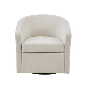 Amber Swivel Chair Ivory - Martha Stewart: Transitional Upholstered Accent, Metal Legs, Foam Fill - 1 of 4