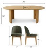 9-Piece Oval Dining Table Set, Modern Wood Table in Black or Oak with 8 Upholstered Dining Chairs, Perfect for Kitchen & Dining Room- Maison Boucle - 3 of 4