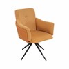 ORRD Set of 2 Modern Swivel Chairs with Arms, 360° Rotating Upholstered Desk & Dining Chairs, Heavy Duty Metal Base for Multi-Room Use,Orange - 3 of 4