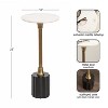 Kate and Laurel Nisha Round Marble Drink Table, 10x10x22, Gold and Black - 2 of 4