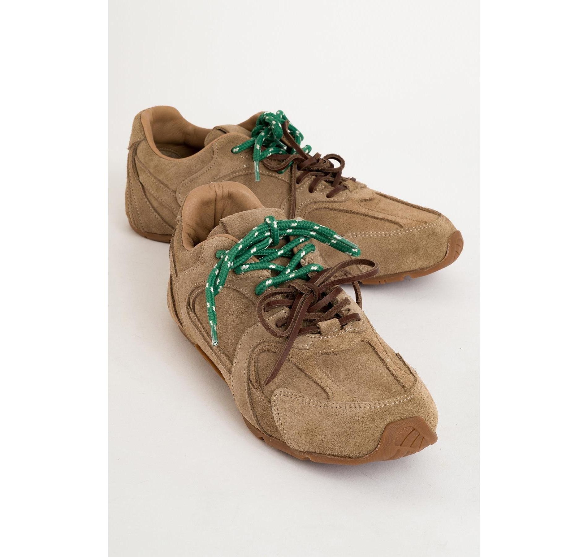Selena - Dark Beige Suede Leather Sneakers (Women) | Forever & Always Shoes