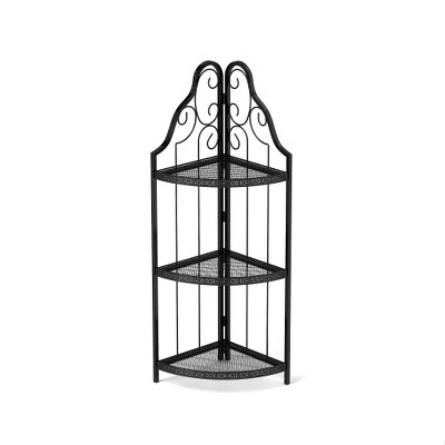 LIVAREEmlen 3-Tier Corner Open Shelf,Bookcase Freestanding Shelving Unit,Plant Stand Small Bookshelf for Living Room,Home Office,Kitchen,Small Space