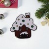 Unique Bargains Christmas Brooches Series Alloy Dripping Wax White Red 0.87"x1.02" 1 Pcs - 2 of 4