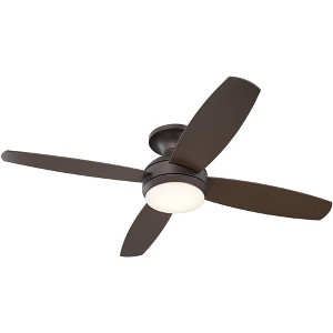Casa Vieja 52" Casa Elite Mid Century Modern Indoor Ceiling Fan 4 Blade LED Light Remote Control Oil Rubbed Bronze Finish Bedroom Living Room Hugger - 1 of 4