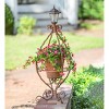 Wind & Weather Antiqued Wrought Iron Plant Stand with Solar Light - 2 of 4