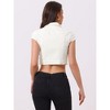 INSPIRE CHIC Women's Summer Denim Button Down Short Sleeve Cropped Jean Jackets - 4 of 4