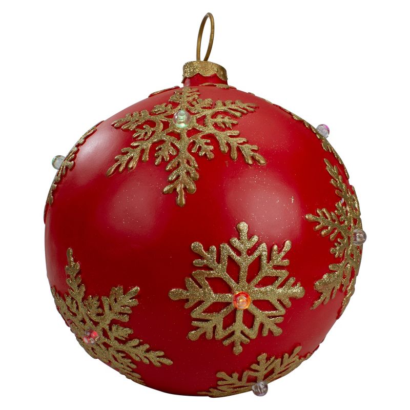 Northlight 12" LED Lighted Large Red Christmas Ball Ornament Tabletop Decoration, 2 of 4