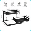 FONTOI 2-Tier Pull Out Organizer with Slide Shelves, Under Sink Cabinet StoragePull Out Cabinet Shelf for Kitchen, Black, 5.4"*2.3"*14.2" - 3 of 4