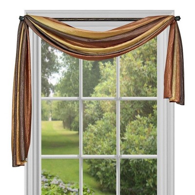 GoodGram Royal Ombre Crushed Semi Sheer Window Curtain Scarf Treatment