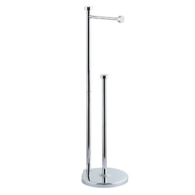 SunnyPoint Free Standing Bathroom Toilet Paper Holder Stand Chrome (02-DAS3275 CH)