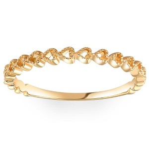 Pompeii3 Heart Shape Stackable Women's Ring Wedding Band in White, Rose, or Yellow Gold - 1 of 4