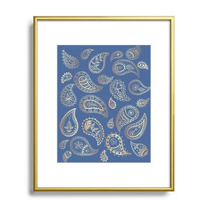 Cynthia Haller Classic blue and gold paisley Metal Framed Art Print - Deny Designs - 1 of 4