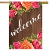 Welcome Floral Farmhouse Spring House Flag Roses Rustic 28" x 40" Briarwood Lane - 2 of 4